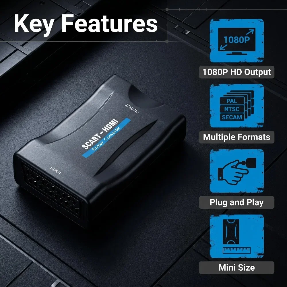 Scart To Hdmi - Sky Box STB için USB Kablolu