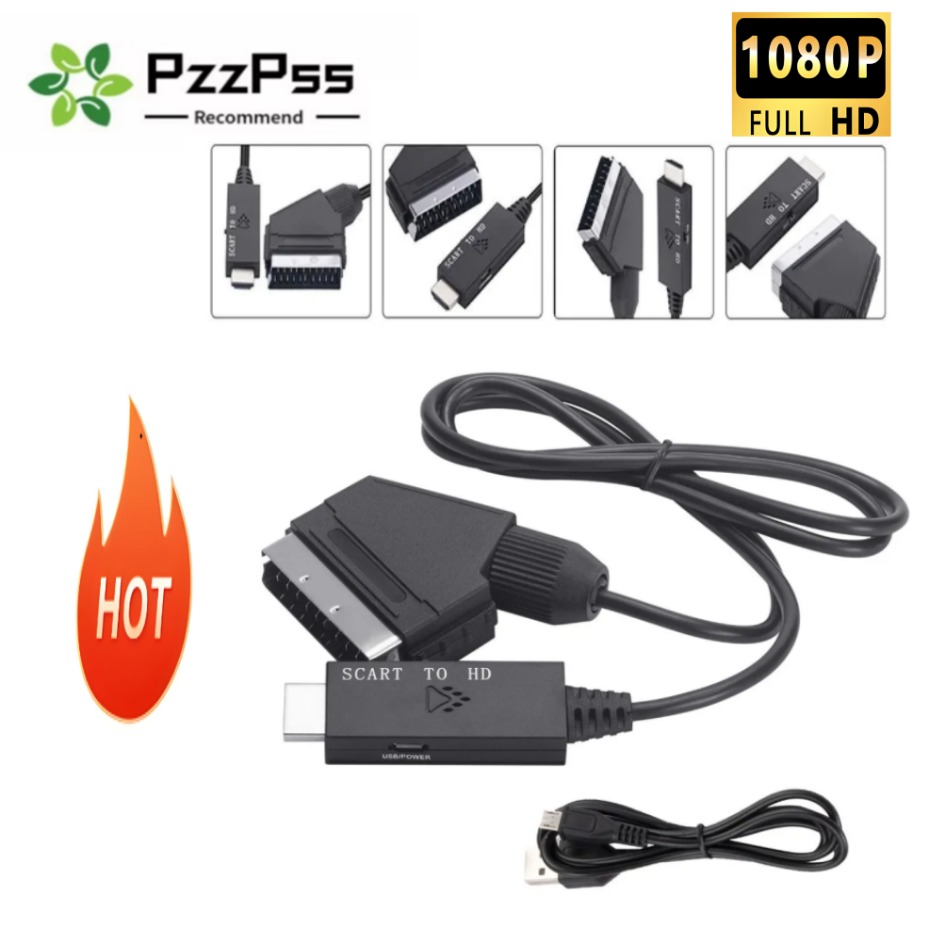 Scart To Hdmi - 1M Scart - HDMI Adaptör Dönüştürücü