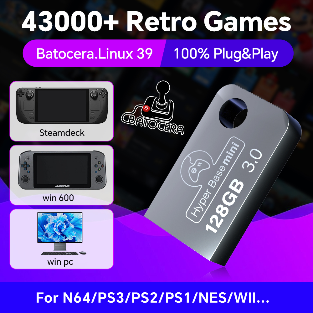 Retro Gaming N64 - Batops3 128G USB Flash sürücü Windows