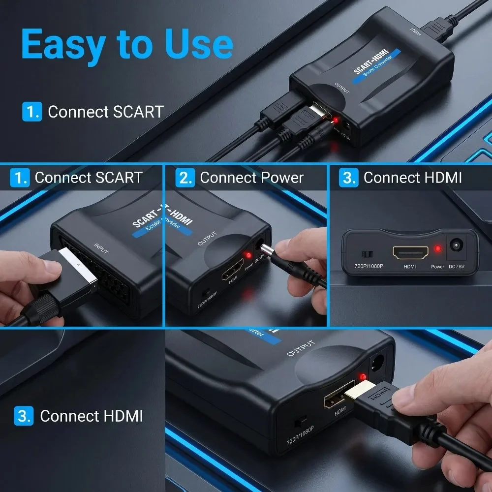 Sky Box STB için USB Kablolu D - Scart To Hdmi incelemesi ve fiyatı
